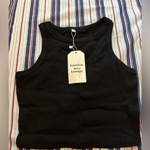 Black Cropped Tank Top - NWT
